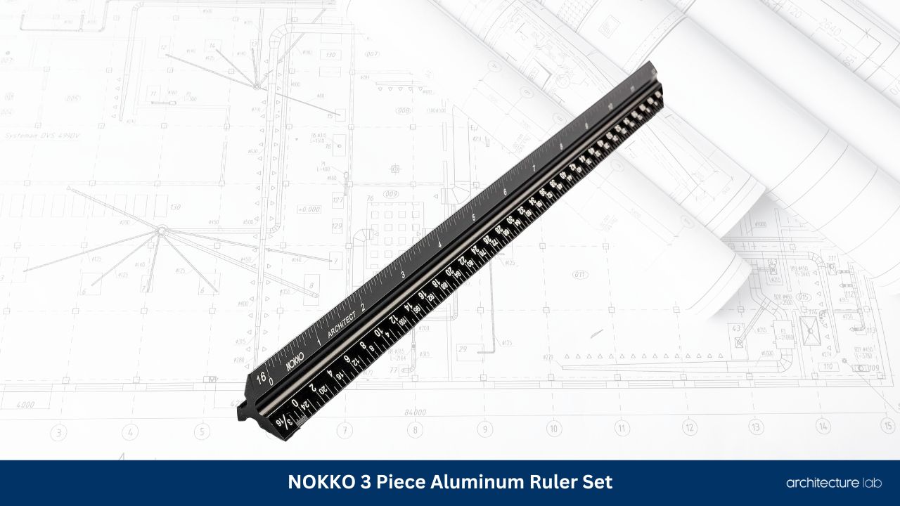 Nokko 3 piece aluminum ruler set