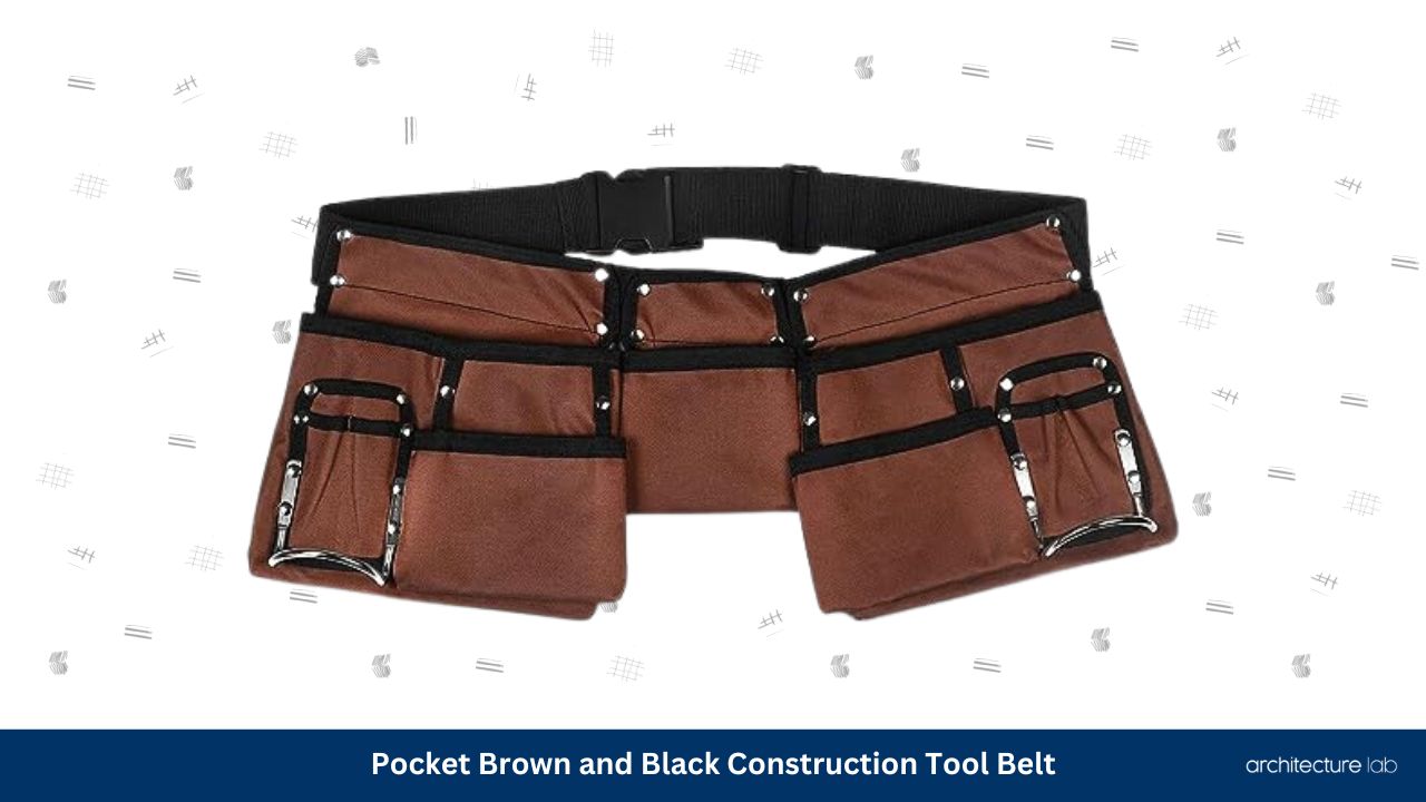 Pocket brown and black construction tool belt