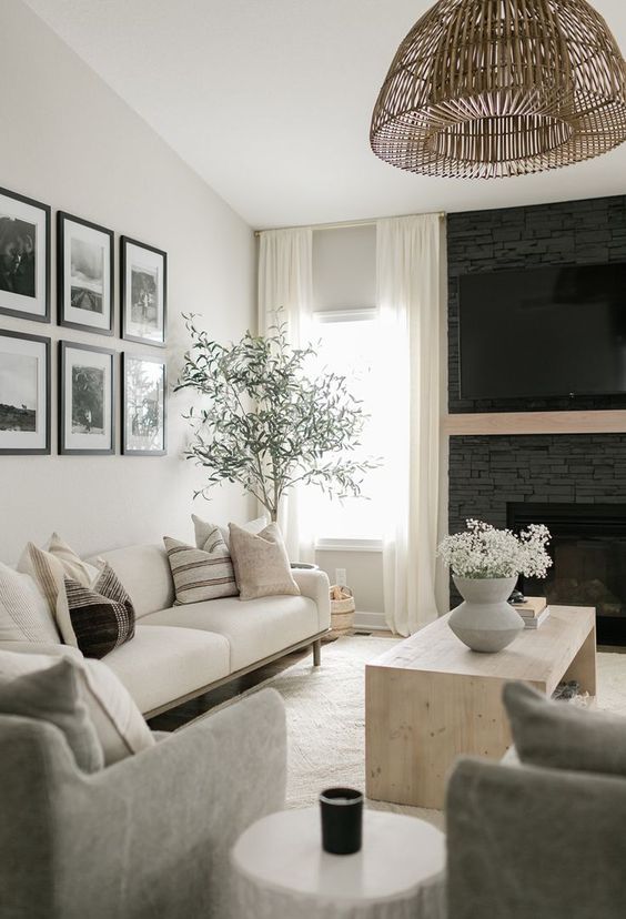 Minimal and neutral living room