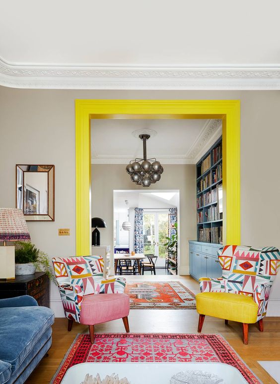 Colorful and vibrant interior living