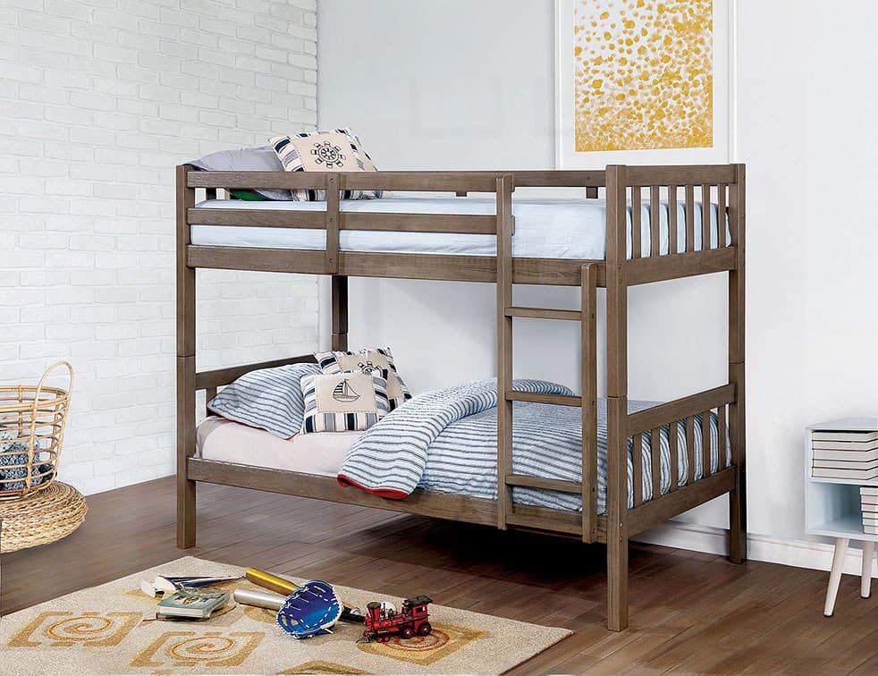 1. Wooden bunk beds 