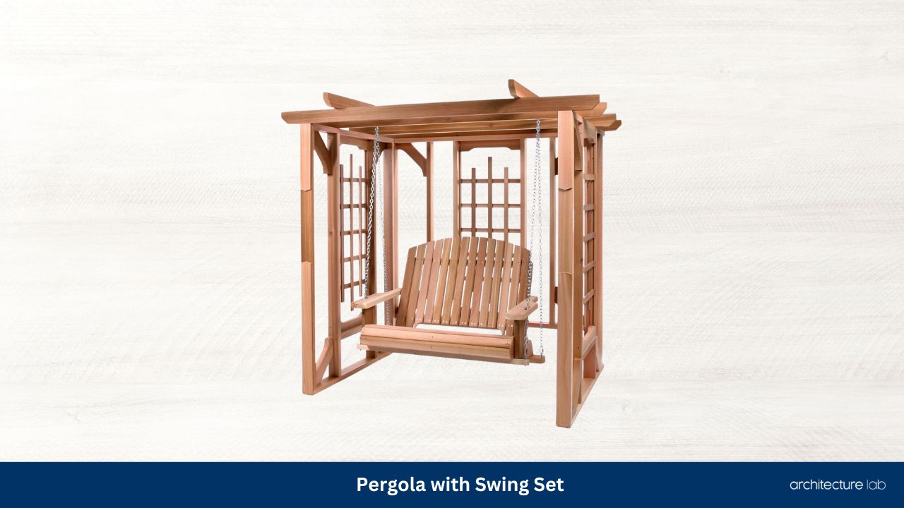 Pergola with swing set
