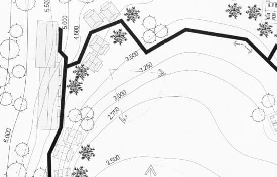 Landscape architect designing on site analysis plan