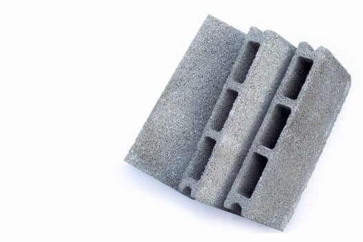 Cement solid brick block on white background