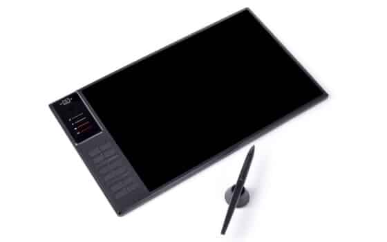 Wireless graphic tablets with pen on a white background