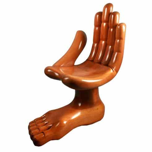 Hand chair with foot by pedro friedeberg