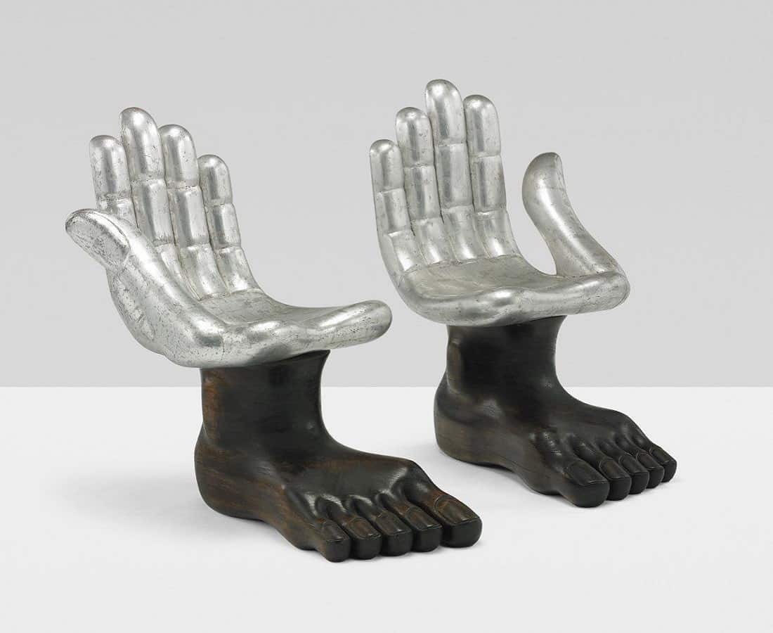 Hand chair with foot by pedro friedeberg