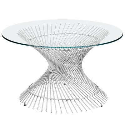 Mid-century style coffee table with spiraling base