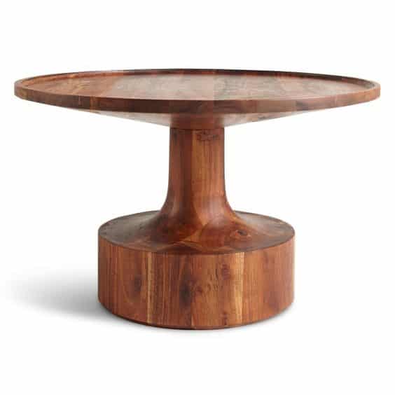 Turn solid wood pedestal coffee table