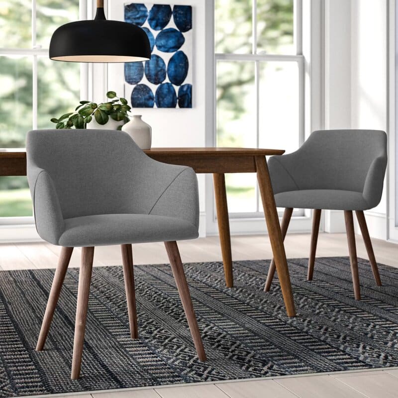 Brie solid wood upholstered dining chair