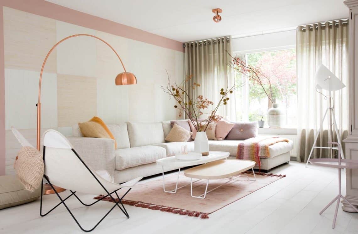 Pink and white interior design