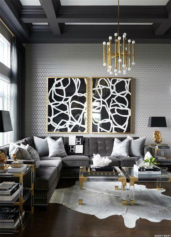 Black gold and silver  interior design