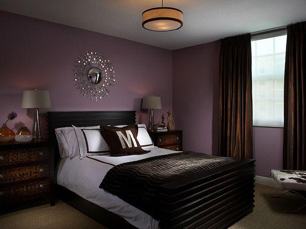 Chocolate brown and purple plum interior design
