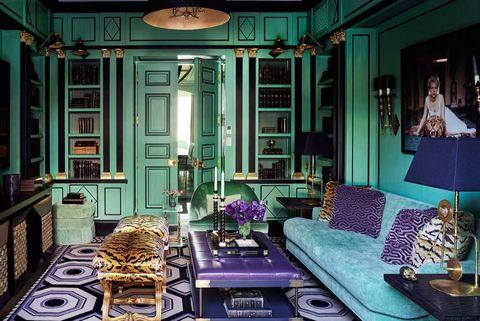 Purple green interior design