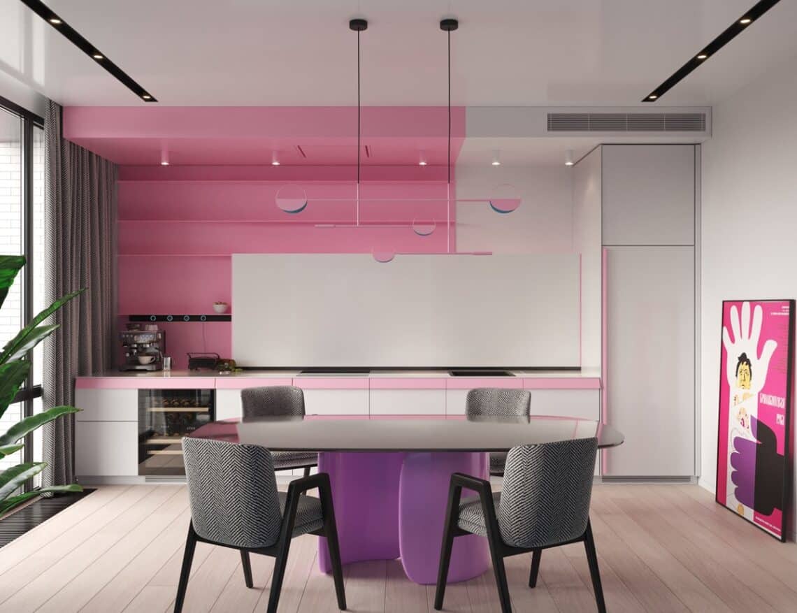 Purpleand pink interior design