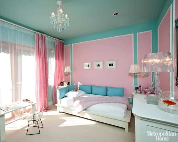 Tiffany blue and pink interior