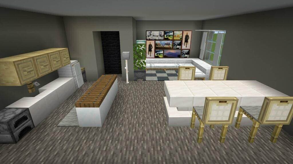 Minecraft gray-colored living room