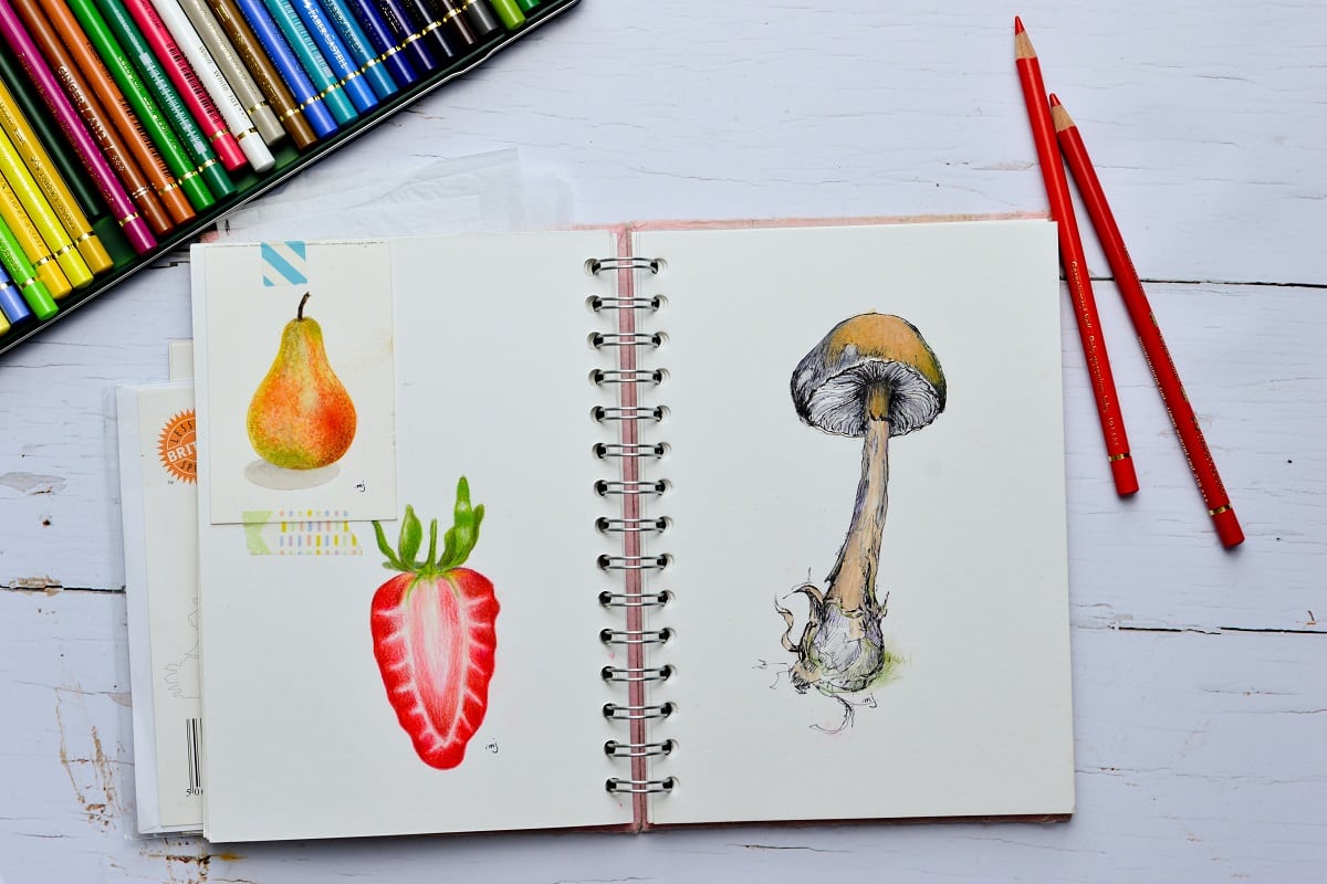 Coloring techniques with colored pencils