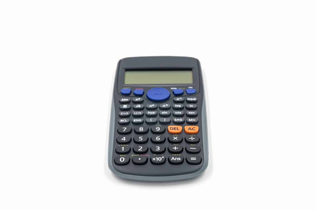 Scientific calculator on the white background. How to reset scientific calculator.