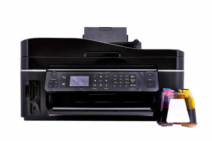 printer and ciss on a white background. What's The Difference Between Epson Ecotank Printers.