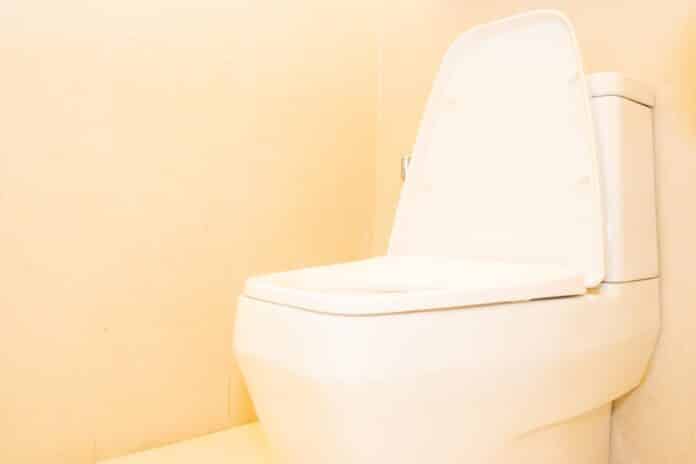 White toilet bowl seat decoration in bathroom interior. Are Bidet Cold.
