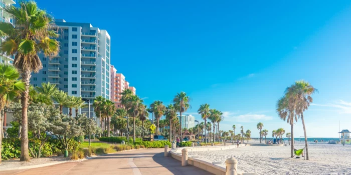 Clearwater beach with beautiful white sand in florida. The perigon condos final words.