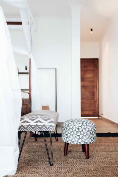 Furniture on absorbing carpet pad