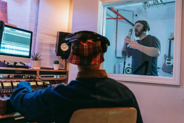 Man recording in the studio
