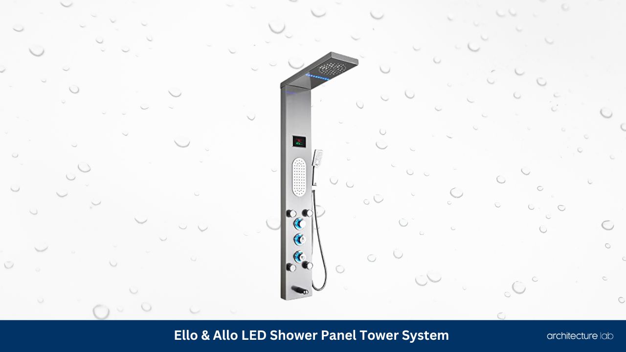 8 Best Shower Panel Tower Systems With Body Jets 12 Ello allo led shower panel tower system