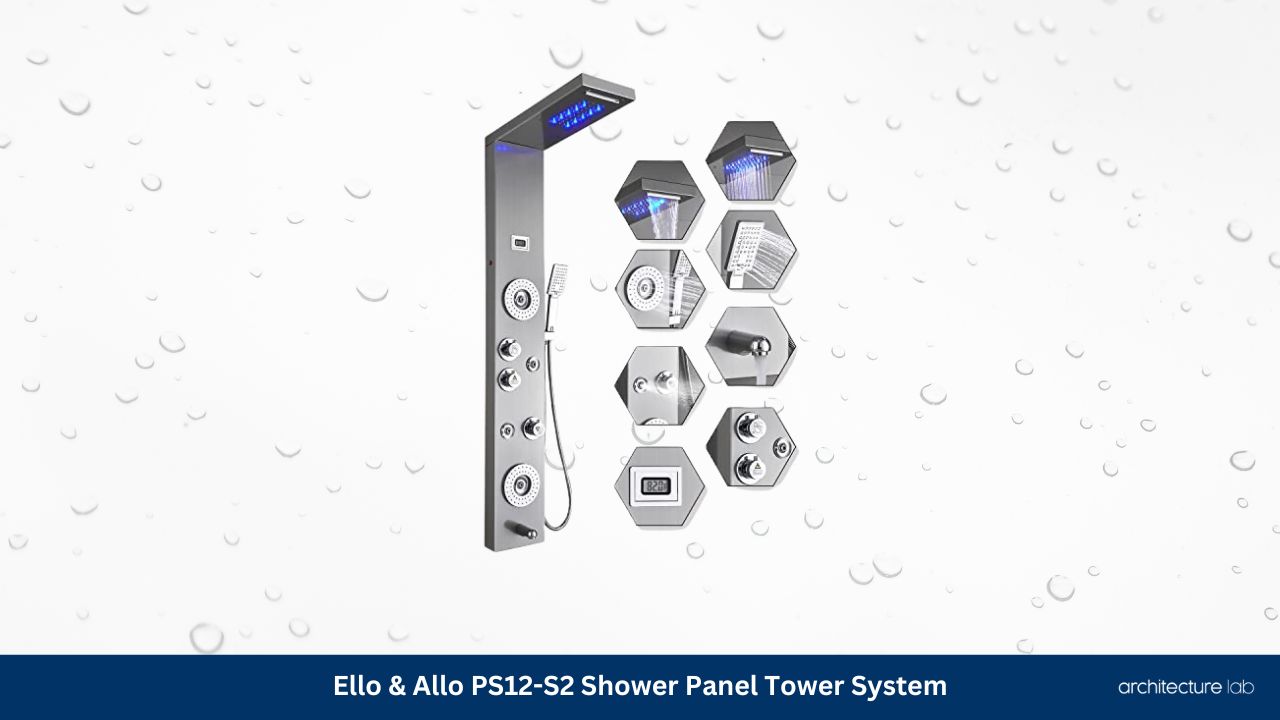 8 Best Shower Panel Tower Systems With Body Jets 10 Ello allo ps12 s2 shower panel tower system