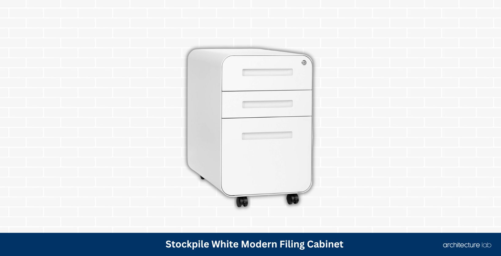 Stockpile white modern filing cabinet