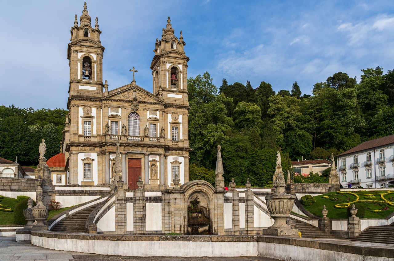 Church of the bom jesus do monte sanctuary, in braga, portugal. The romanesque era.