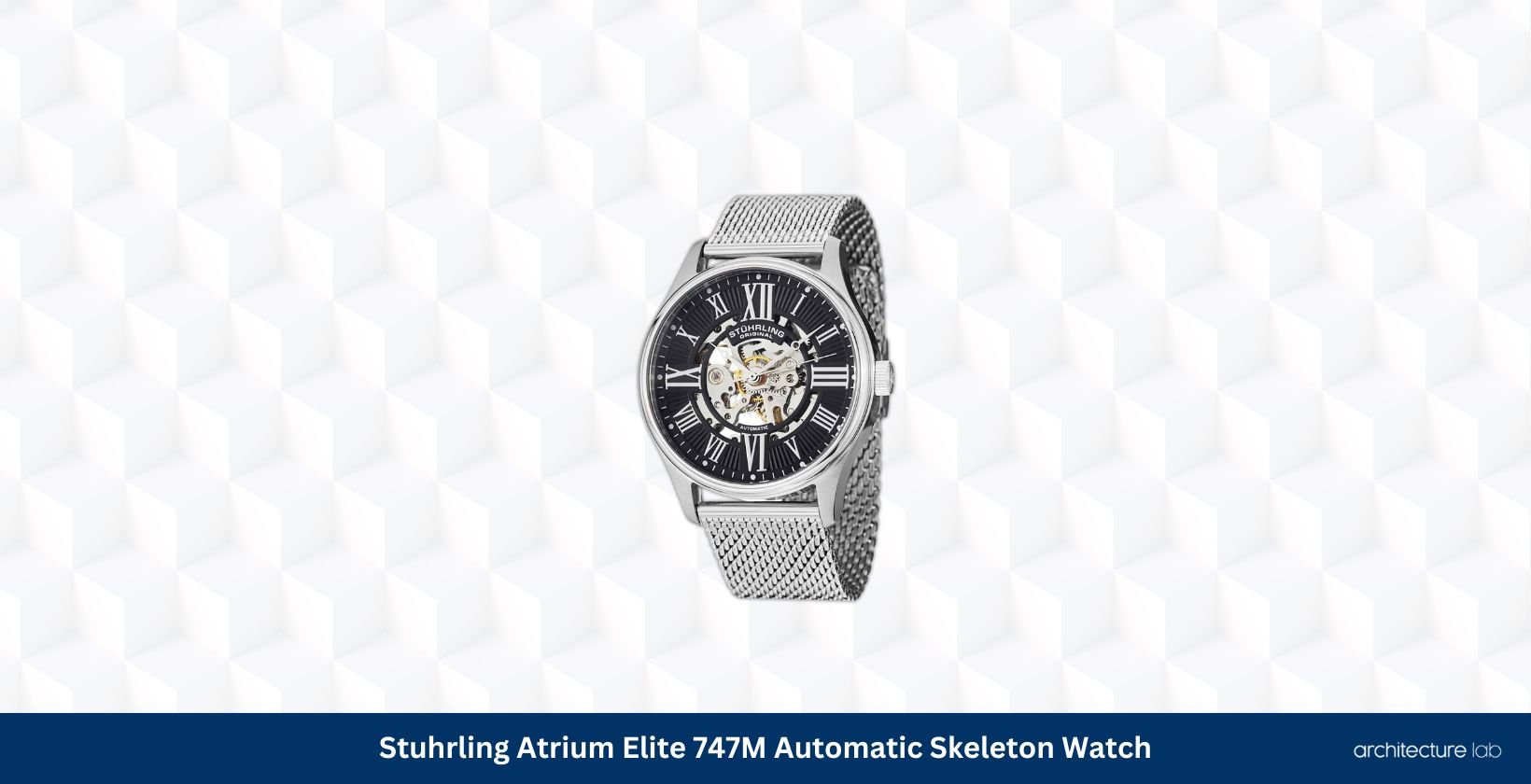 Stuhrling atrium elite 747m automatic 42mm skeleton watch