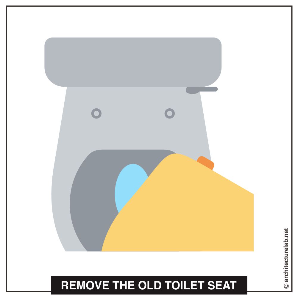 Step 1: remove the old toilet seat