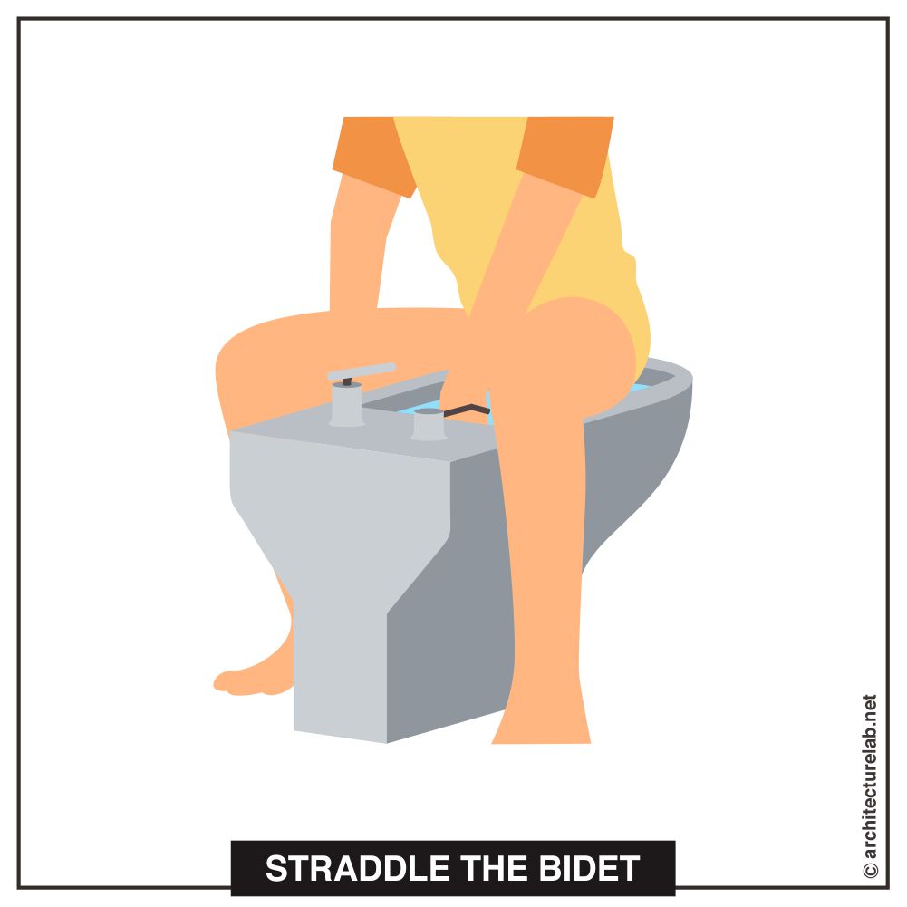 Step 1: straddle the bidet