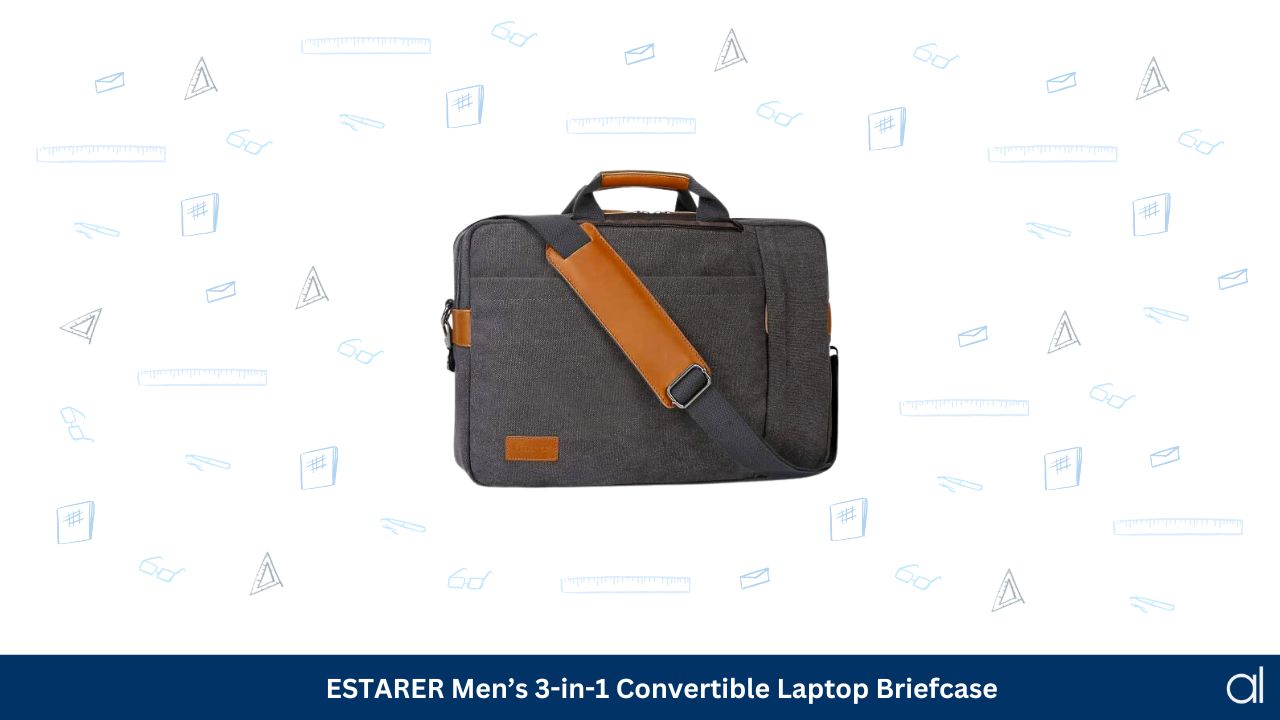 Estarer mens 3 in 1 convertible laptop briefcase