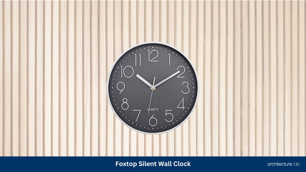 Foxtop silent round wall clock