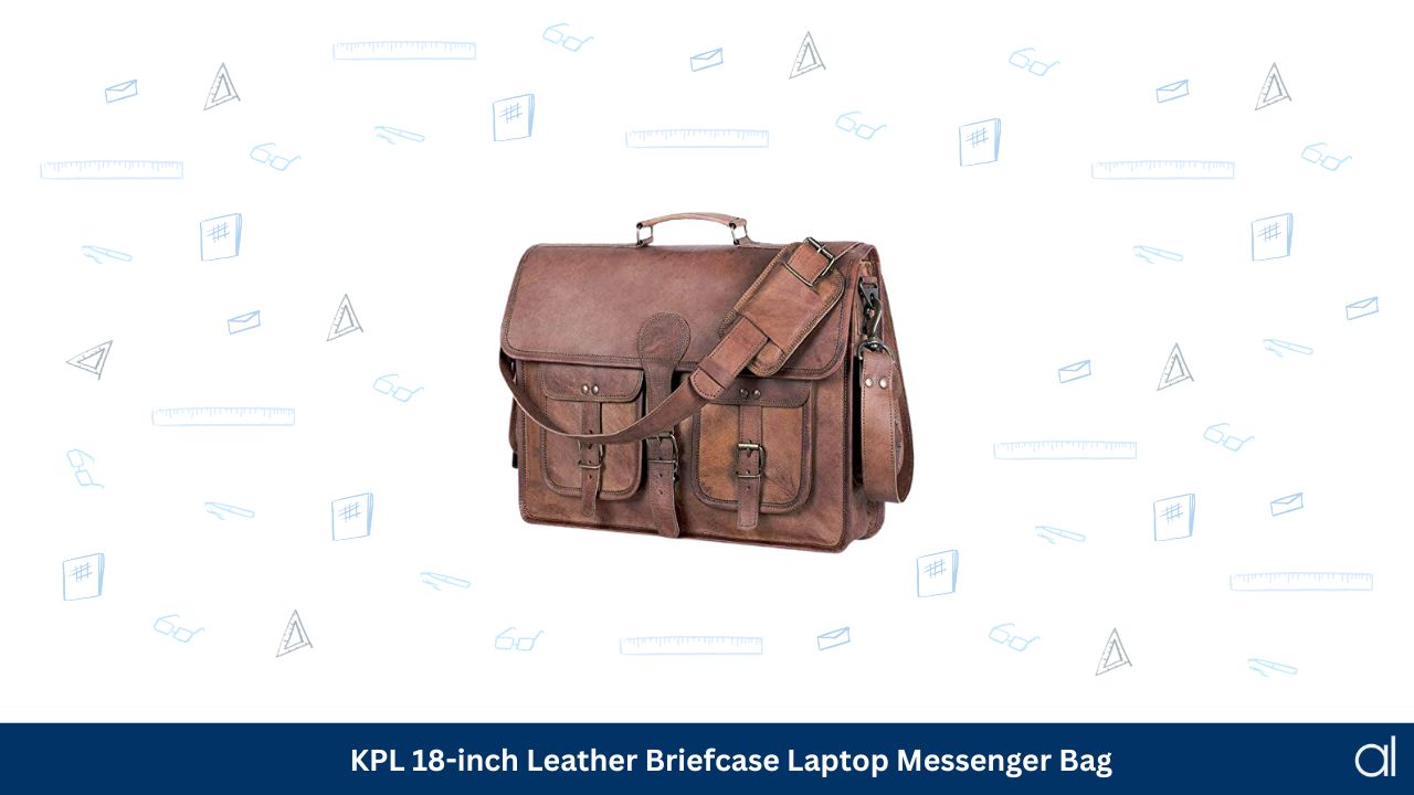 Kpl 18 inch leather briefcase laptop messenger bag