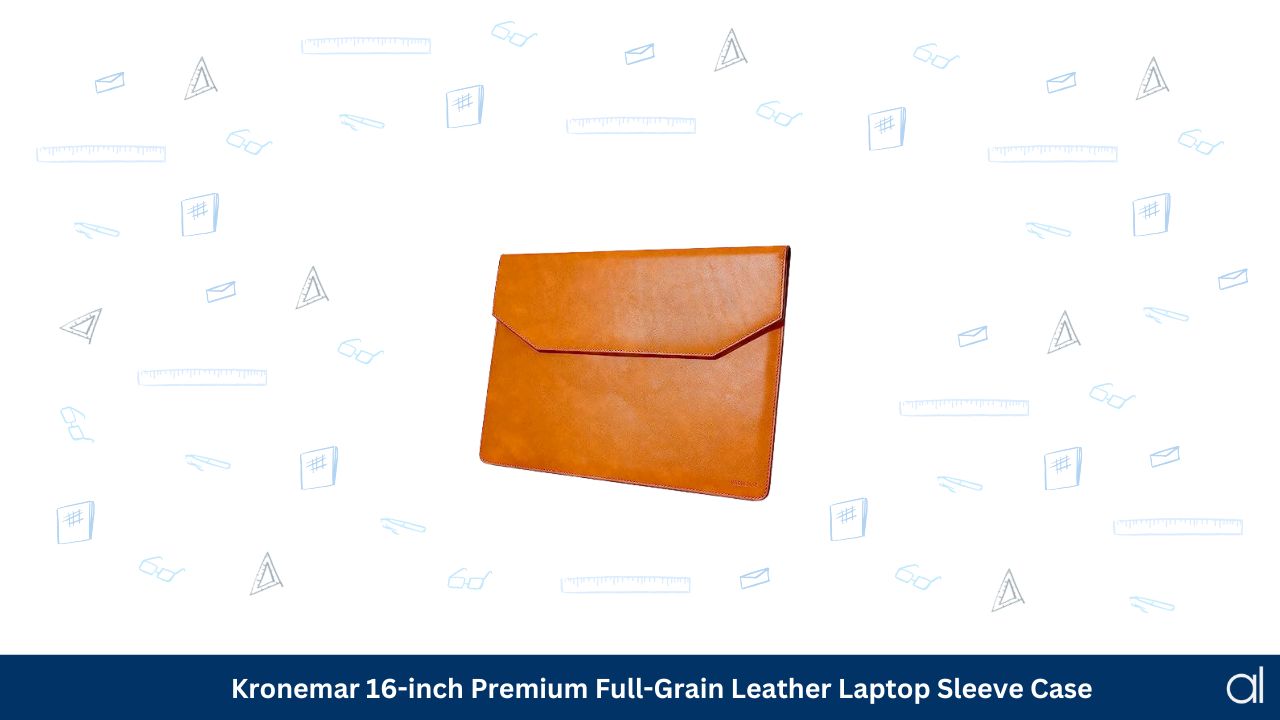 Kronemar 16 inch premium full grain leather laptop sleeve case