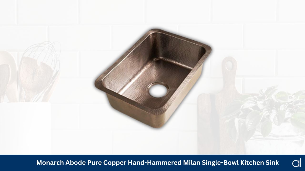 Monarch abode pure copper hand hammered milan single bowl kitchen sink