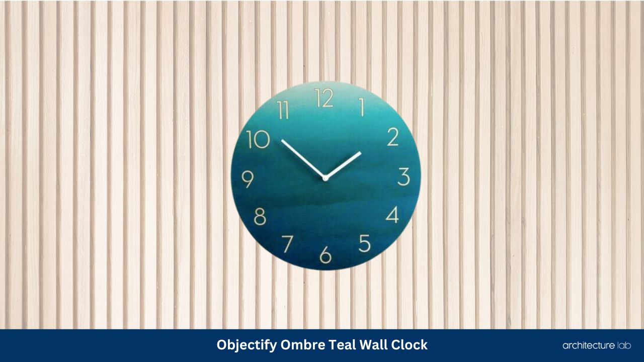 Objectify ombre teal wall clock