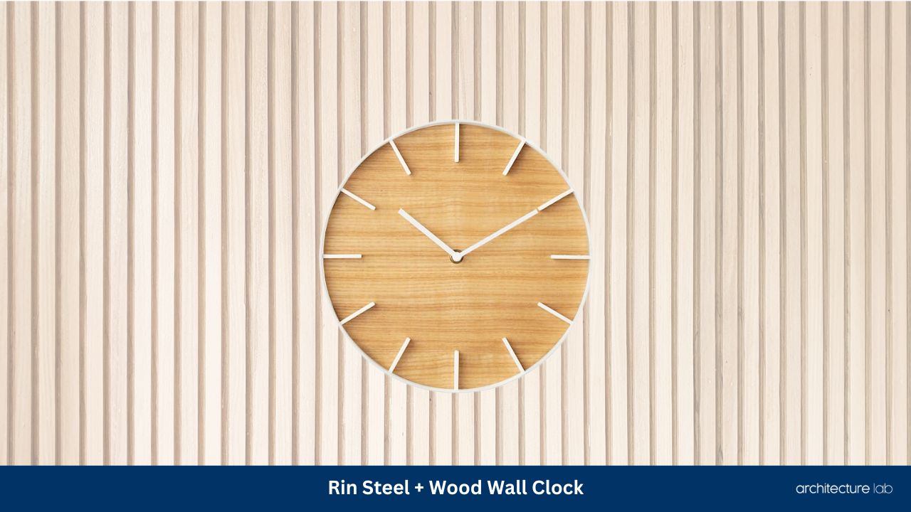 Rin steel wood wall clock