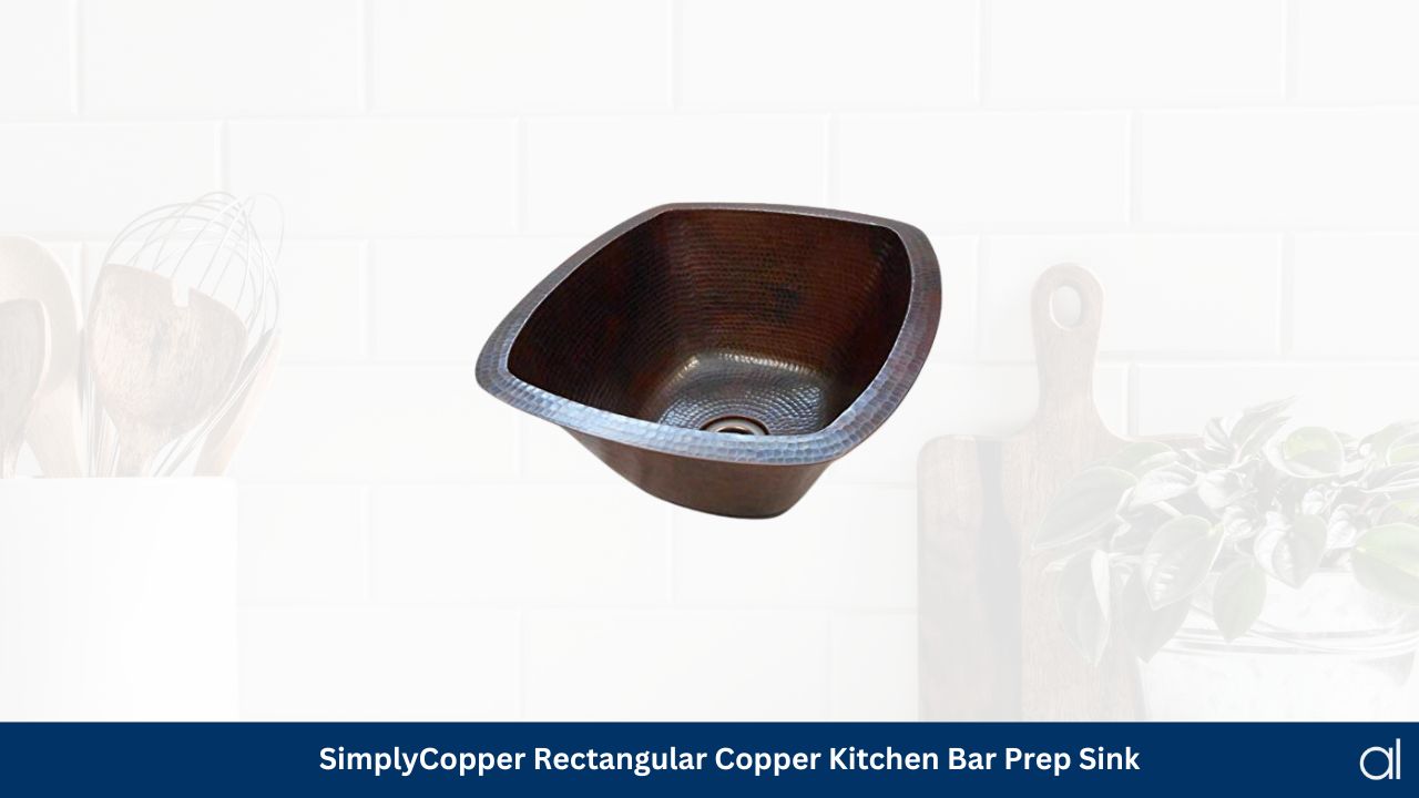 Simplycopper rectangular copper kitchen bar prep sink