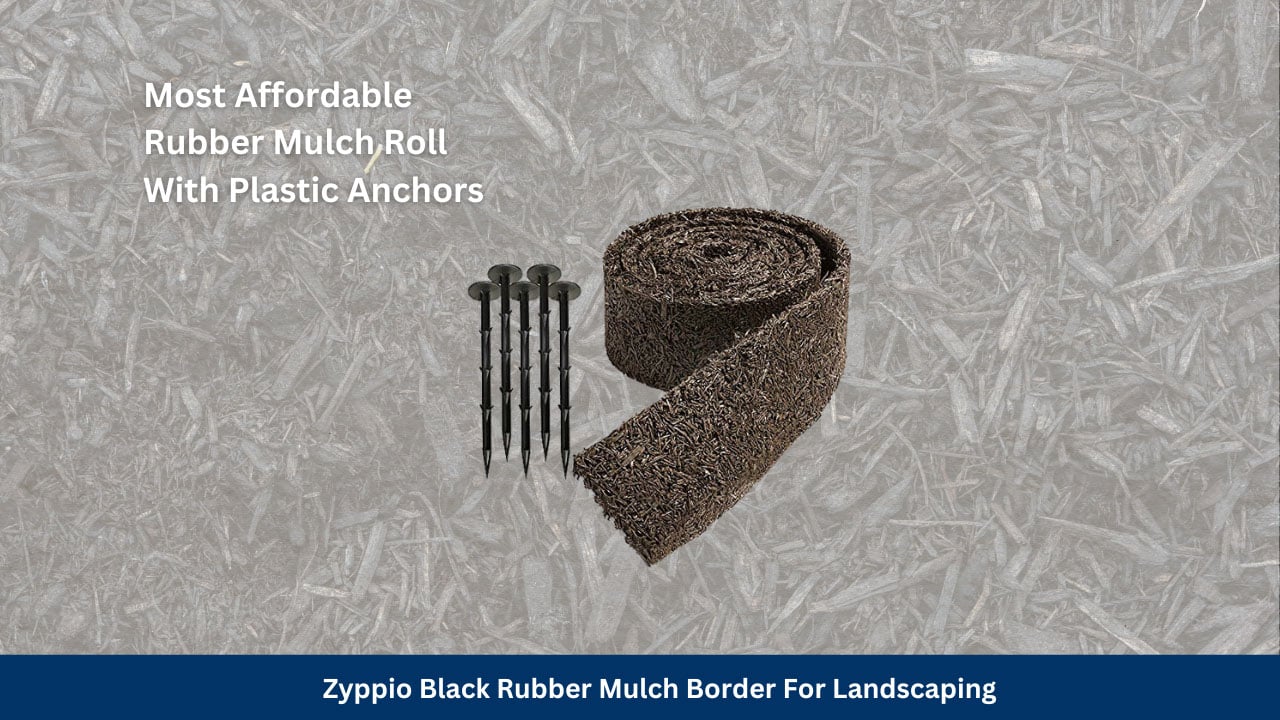 Zyppio black rubber mulch border for landscaping