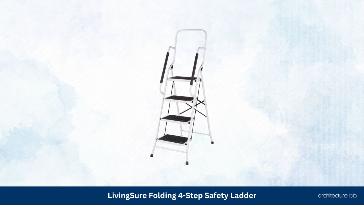 Livingsure folding 4 step safety ladder