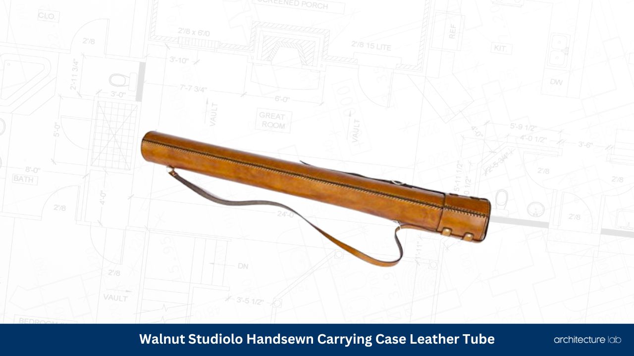 Walnut studiolo handsewn carrying case leather tube