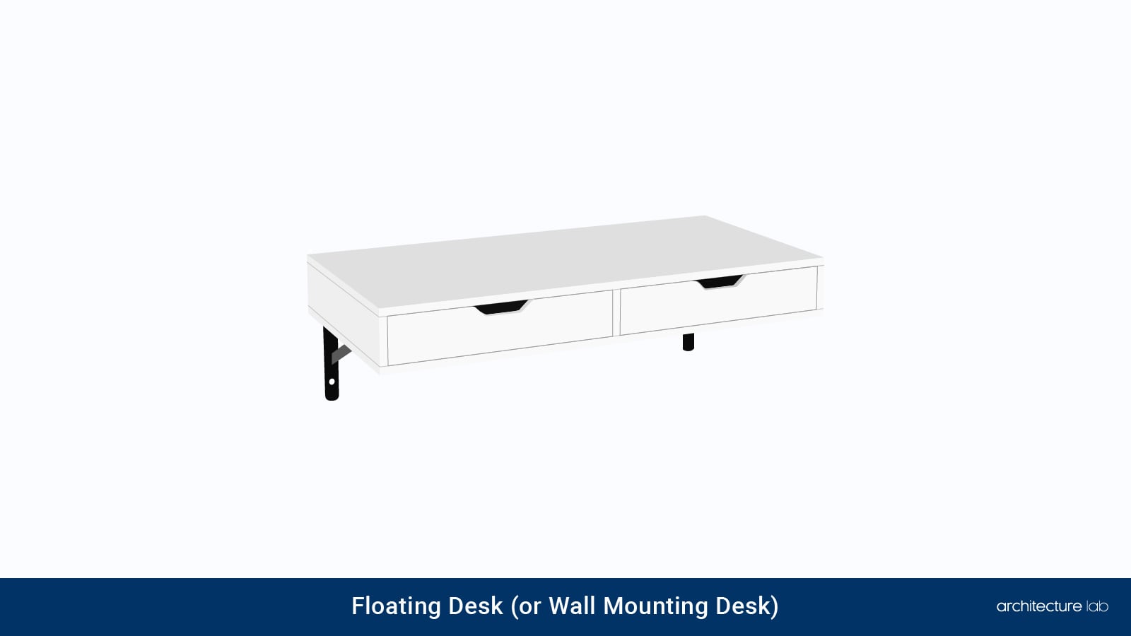 Types Of Desks For Your Office 7. Floating desk (or wall mounting desk)