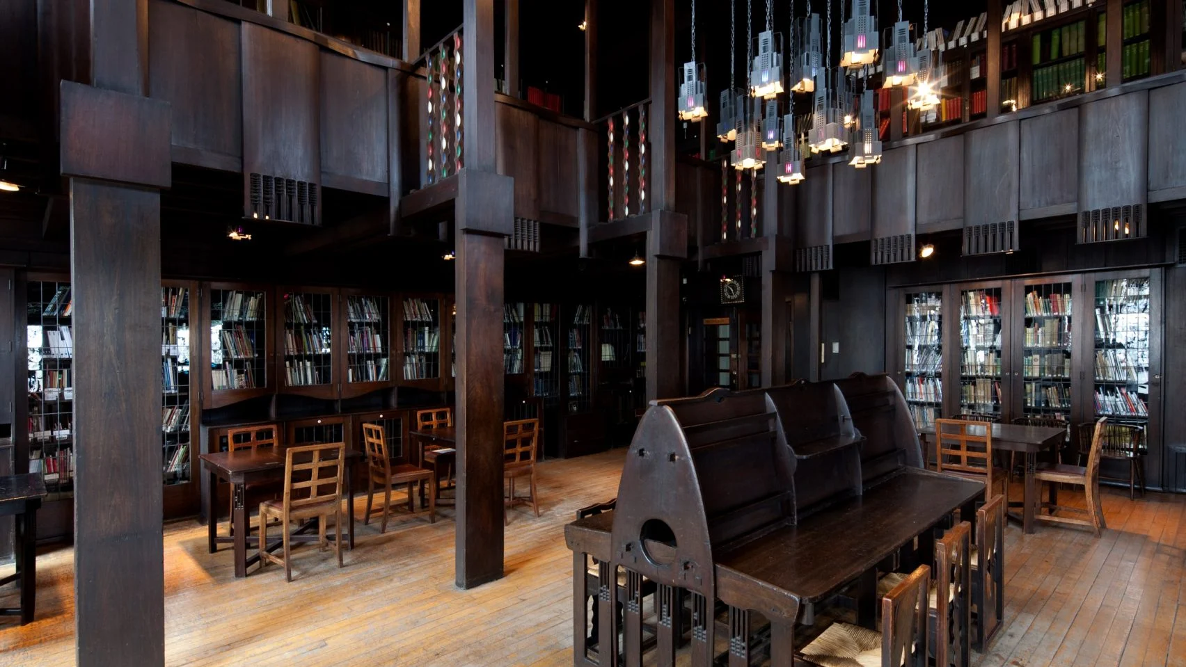 Charles Rennie Mackintosh: Biography, Works, Awards 40 The interior of the library at the glasgow school of art - charles rennie mackintosh