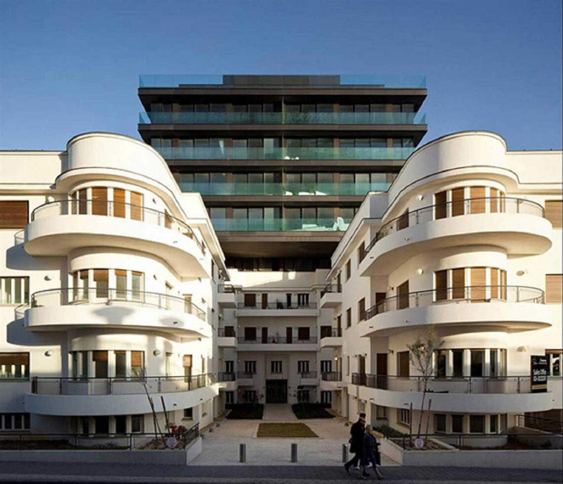 Bauhaus architecture: white city of tel aviv, israel - collection of over 4,000 buildings influenced by the bauhaus style, built in the 1930s and 1940s. - © amnon bar or - tal gazit architects