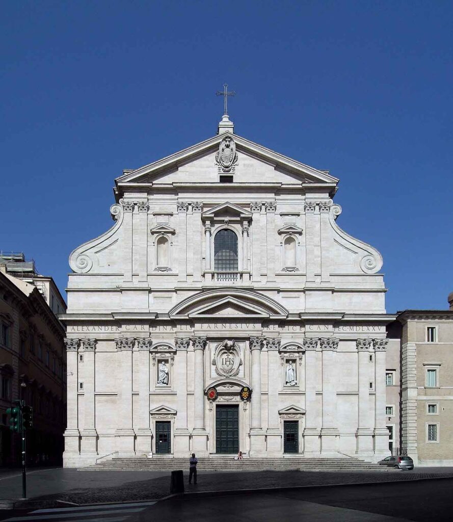 Late baroque architecture: church of the gesù, rome, italy - designed by giacomo barozzi da vignola and giacomo della porta, completed in 1584. - © alessio damato